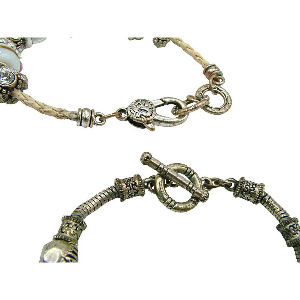 Generic Set 2 Charm Bracelets Glass Beads Rhinest… - image 4