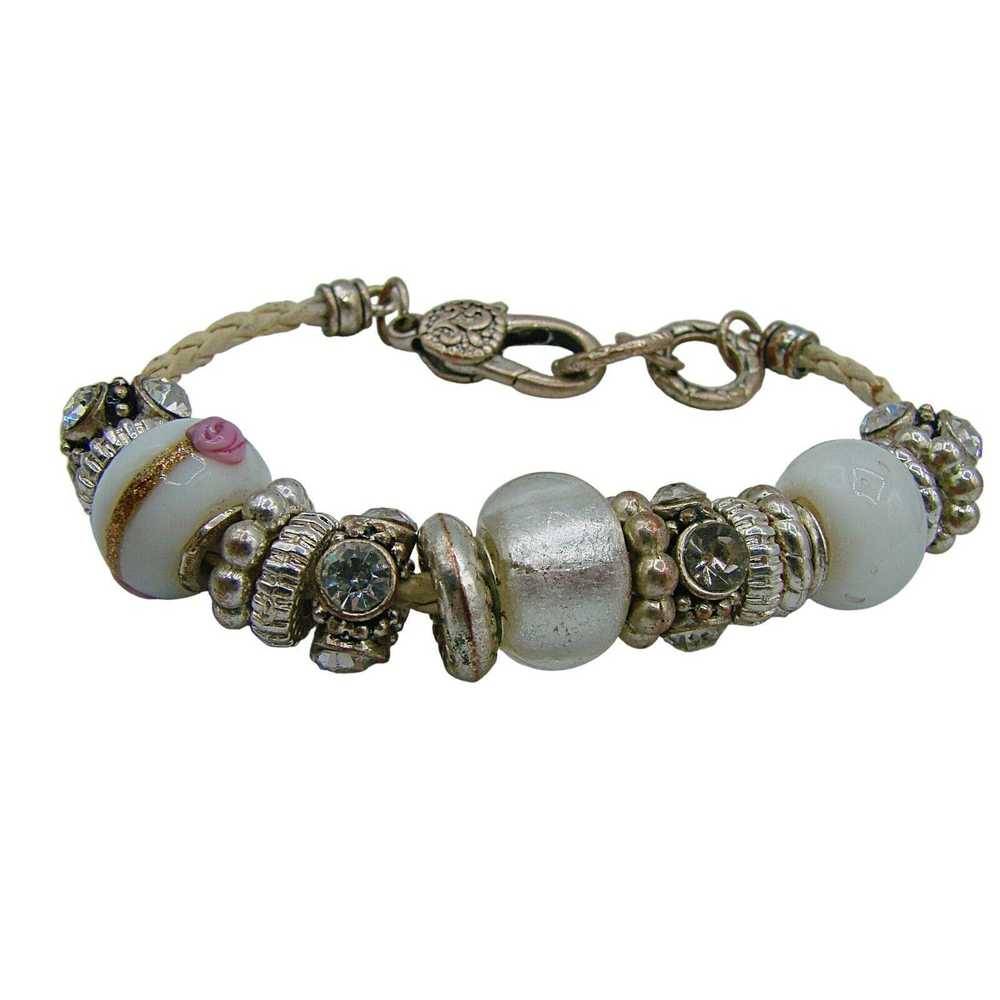 Generic Set 2 Charm Bracelets Glass Beads Rhinest… - image 6