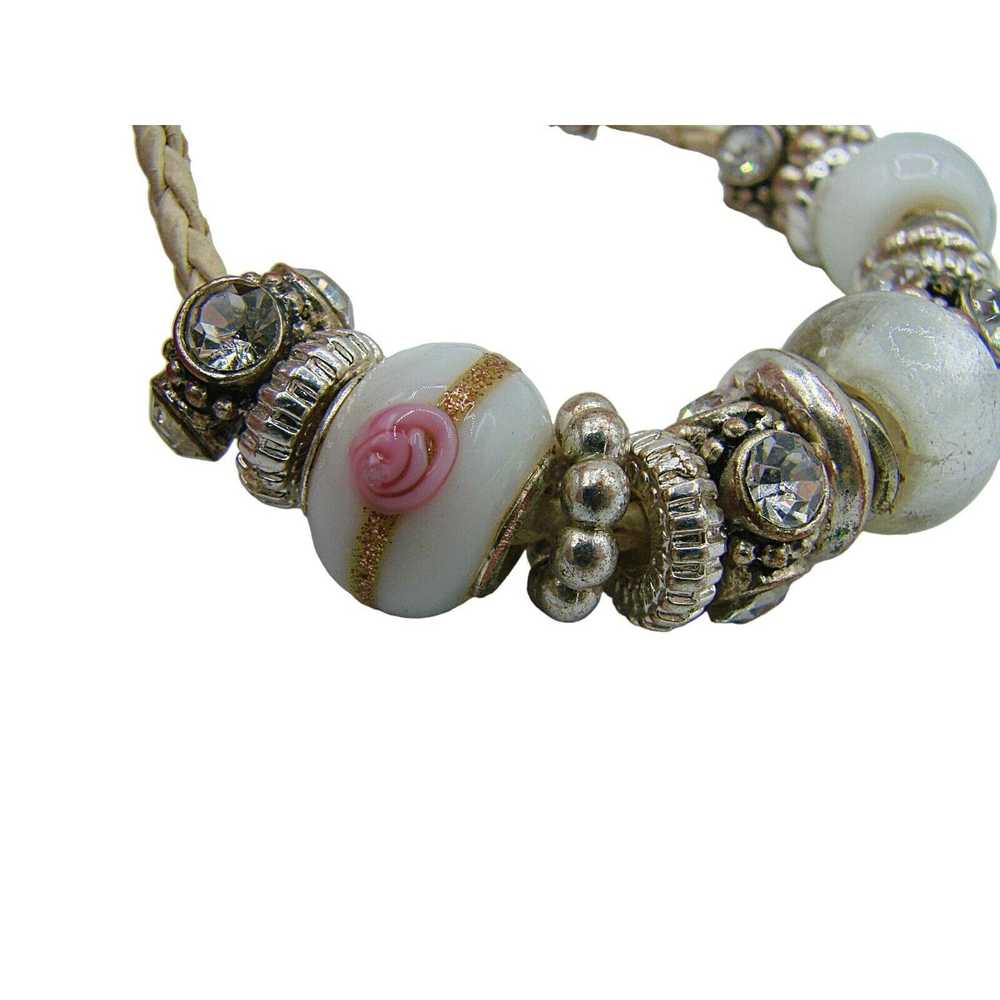 Generic Set 2 Charm Bracelets Glass Beads Rhinest… - image 7