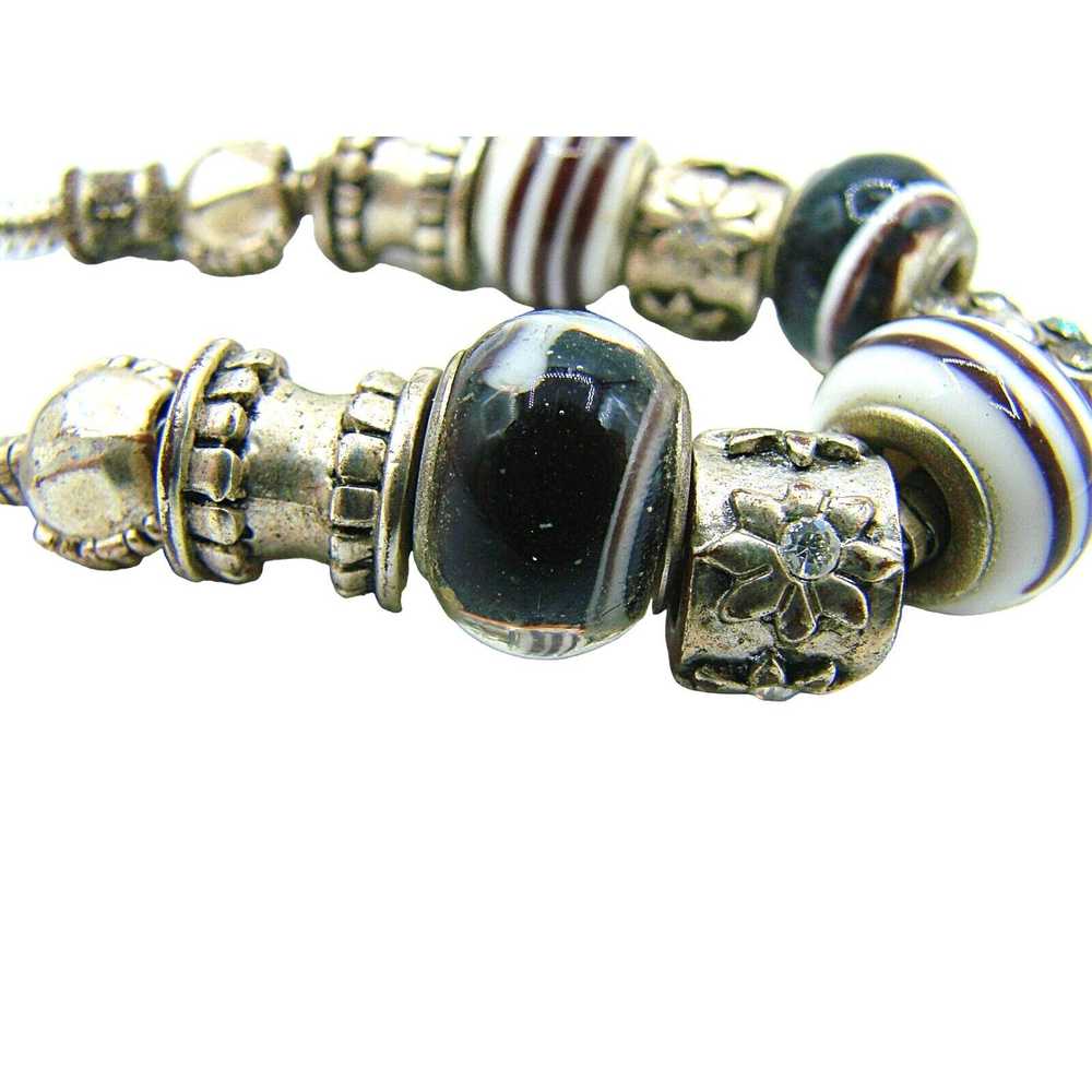 Generic Set 2 Charm Bracelets Glass Beads Rhinest… - image 8