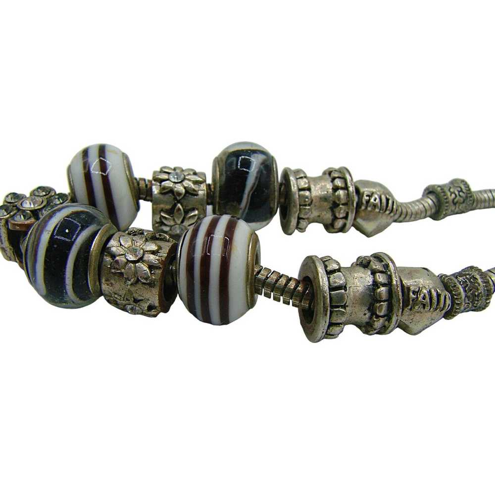 Generic Set 2 Charm Bracelets Glass Beads Rhinest… - image 9