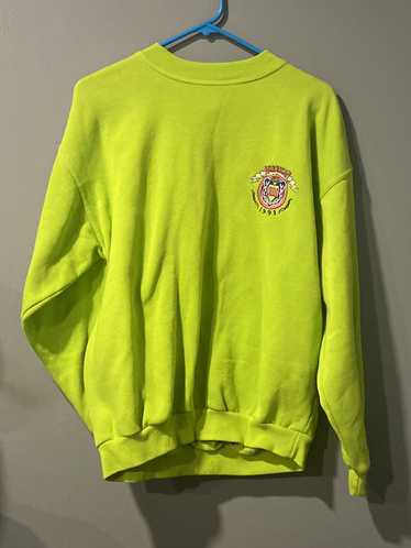 Streetwear × Vintage Neon Green IOU Sweatshirt- Da