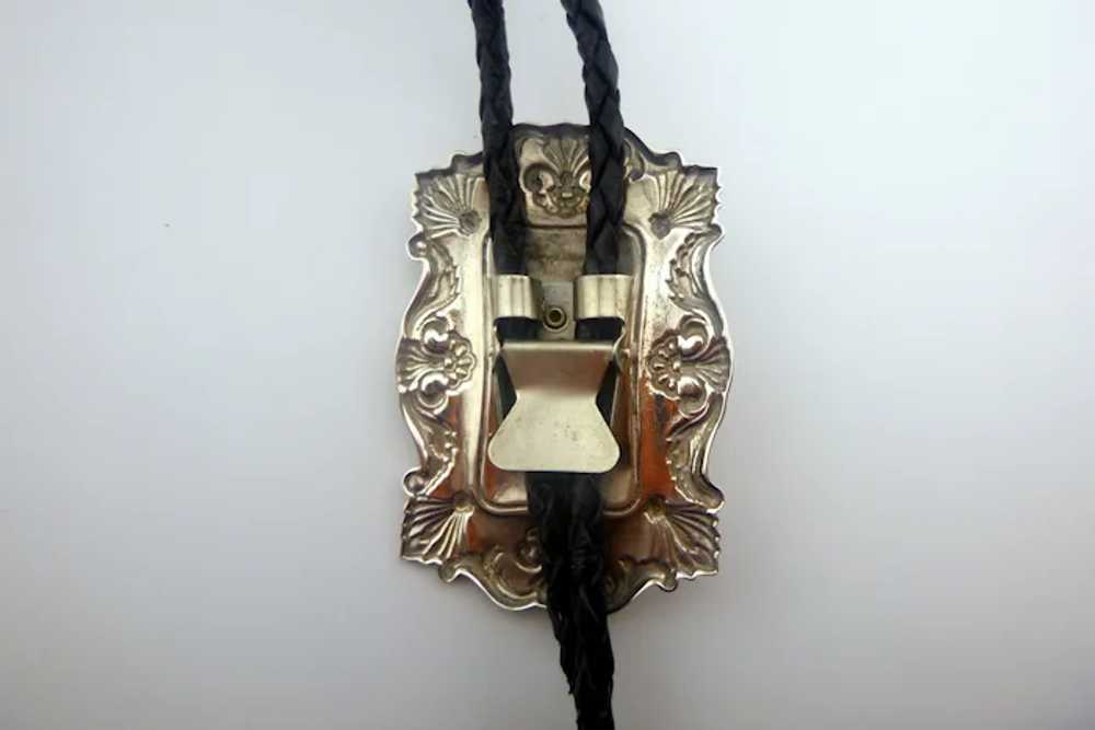 Vintage Sterling Silver and Onyx Bolo Tie - image 6