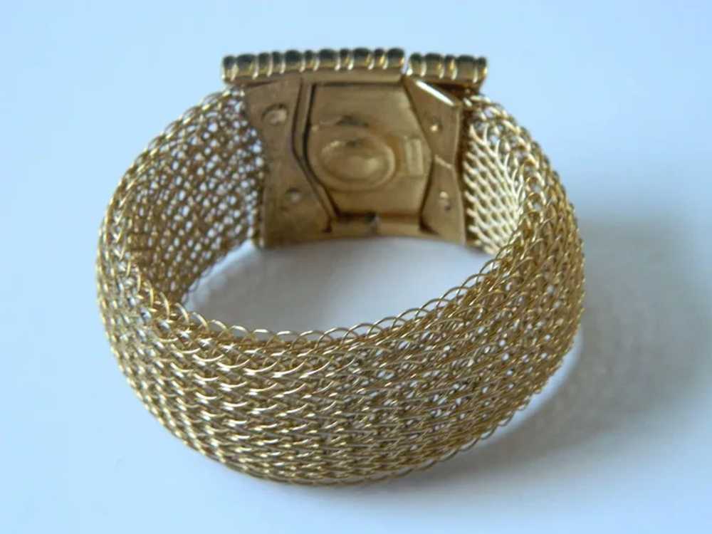 Monet Gold Tone Mesh Bracelet - image 2