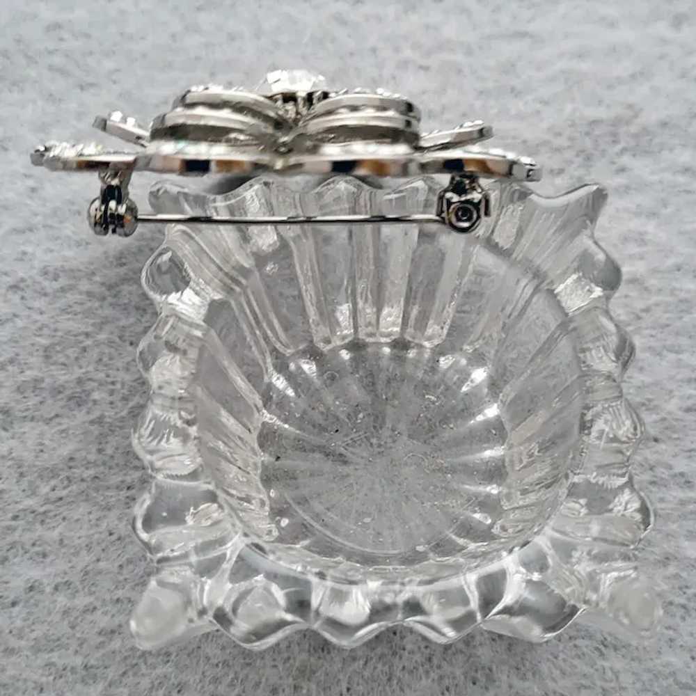 Sparkling Rhinestone Brooch Silver Tone with Auro… - image 3