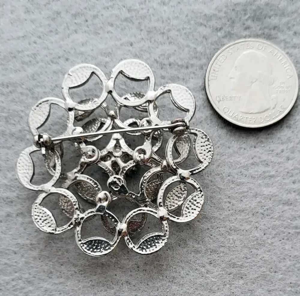 Sparkling Rhinestone Brooch Silver Tone with Auro… - image 4