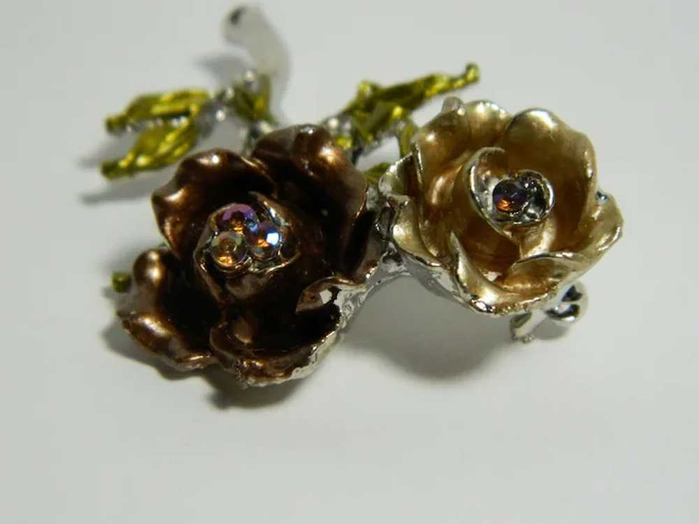 Double Rose Brooch - image 2