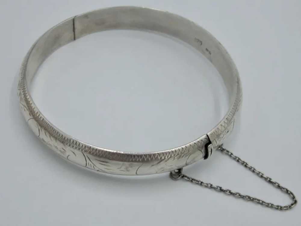 Vintage Sterling Silver 70's Bangle Bracelet - image 3