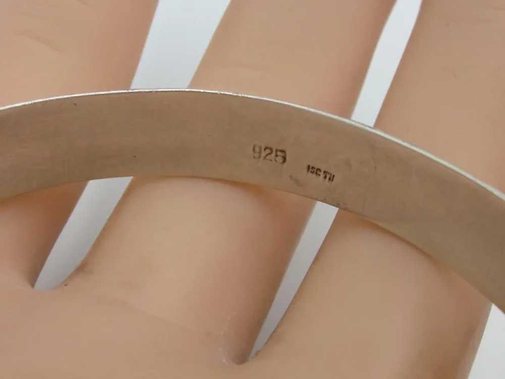 Vintage Sterling Silver 70's Bangle Bracelet - image 5