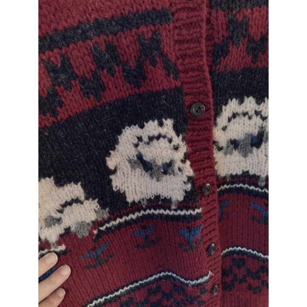 Woolrich Vintage 100% Wool Sheep Button Cardigan … - image 9