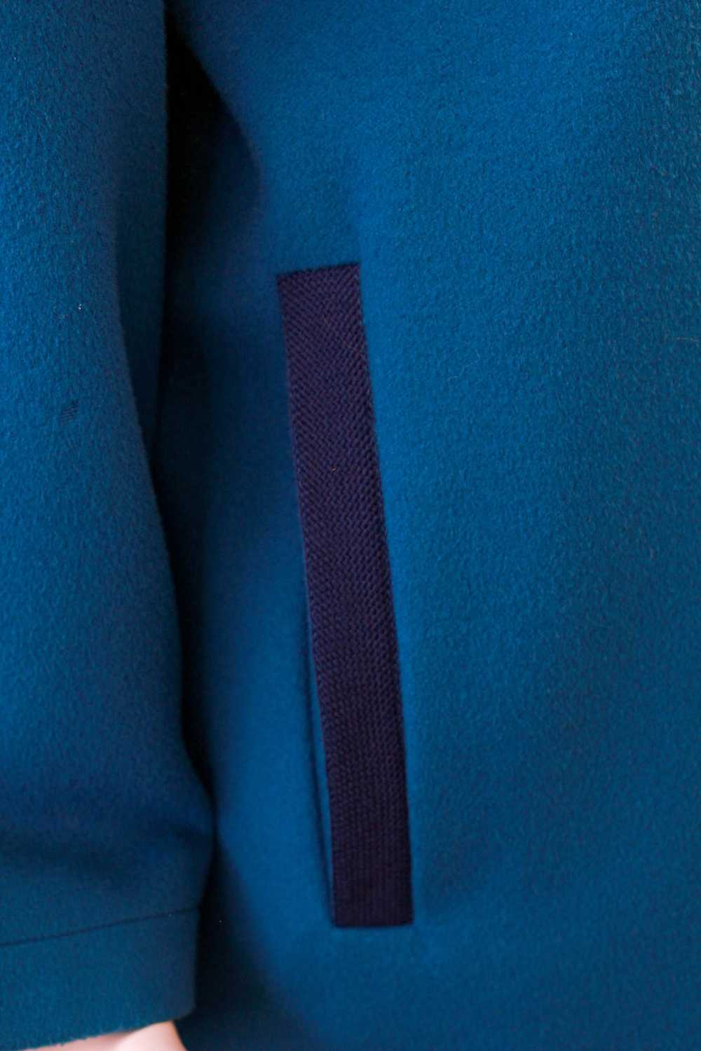 1980s Guy Laroche Blue Wool Coat, Large - image 6