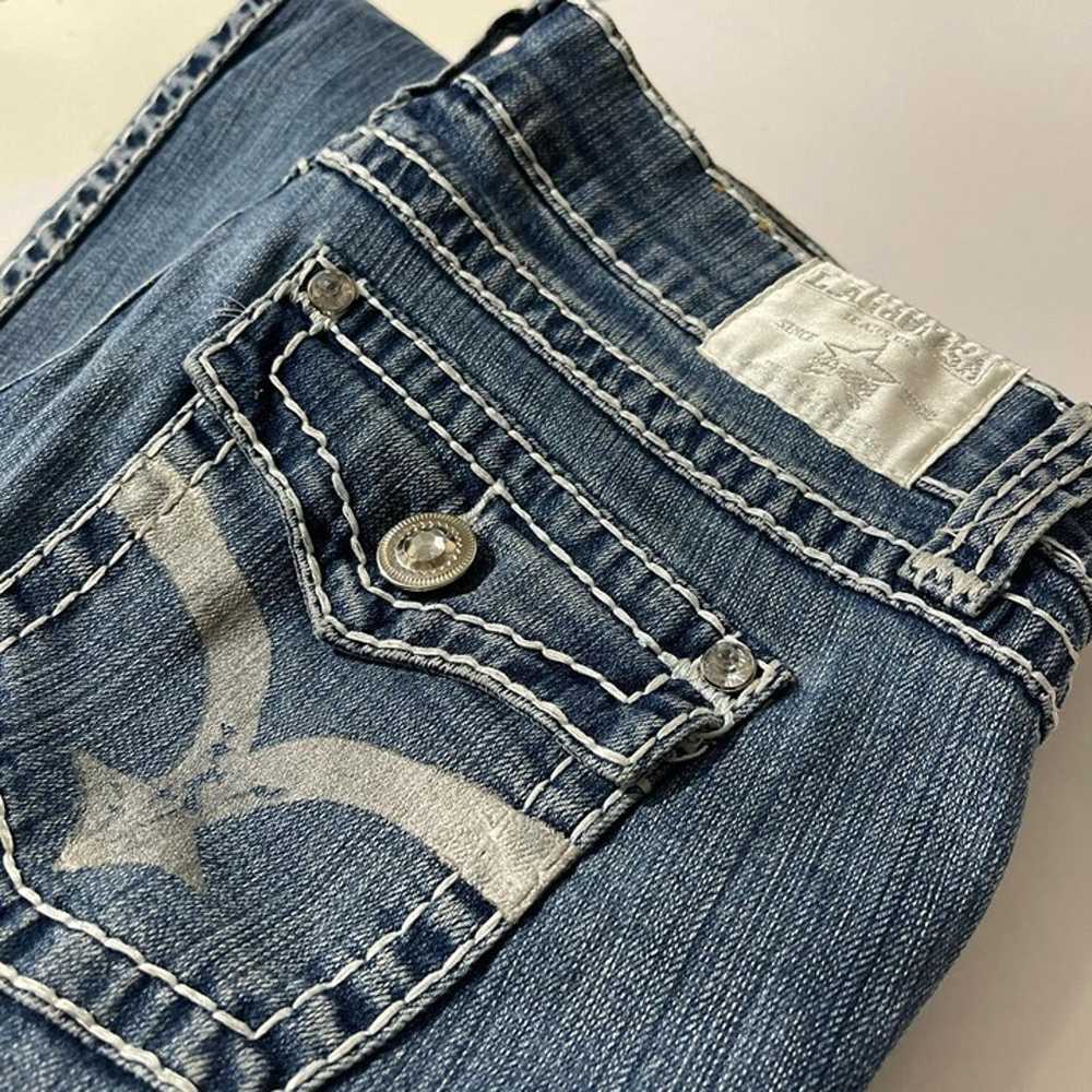 LA Idol USA Y2K vintage flare jeans with contrast… - image 2