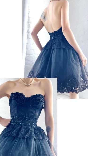 90s bustier tulle lace dress - image 1