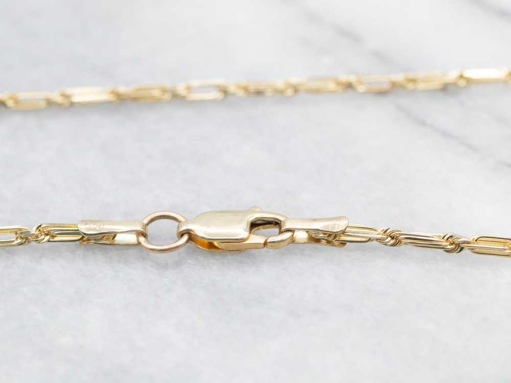 Yellow Gold Elongated Link Chain with Lobster Cla… - image 2