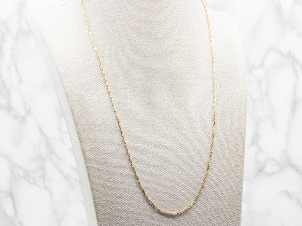 Yellow Gold Elongated Link Chain with Lobster Cla… - image 4
