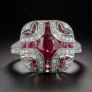 Art Deco-Style Ruby and Diamond Ring