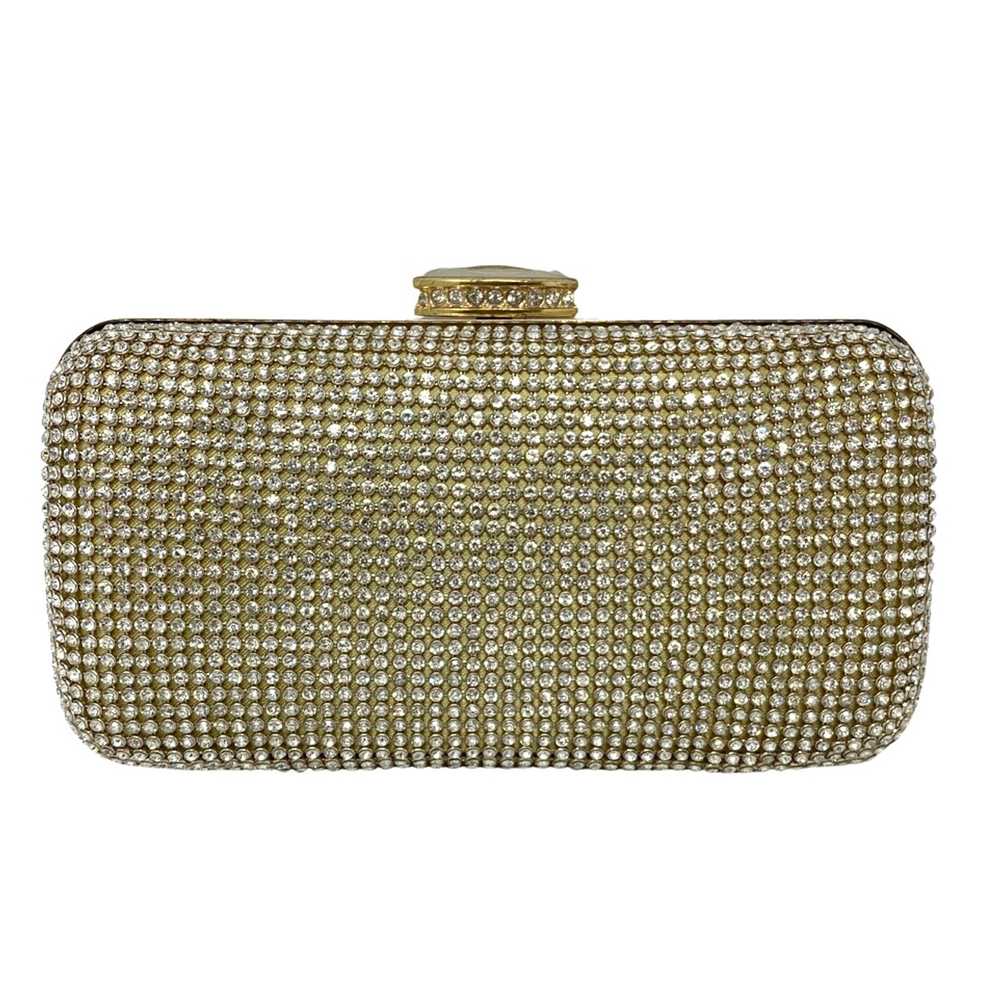 Gold Embellished Chain Strap Crossbody Clutch - image 1