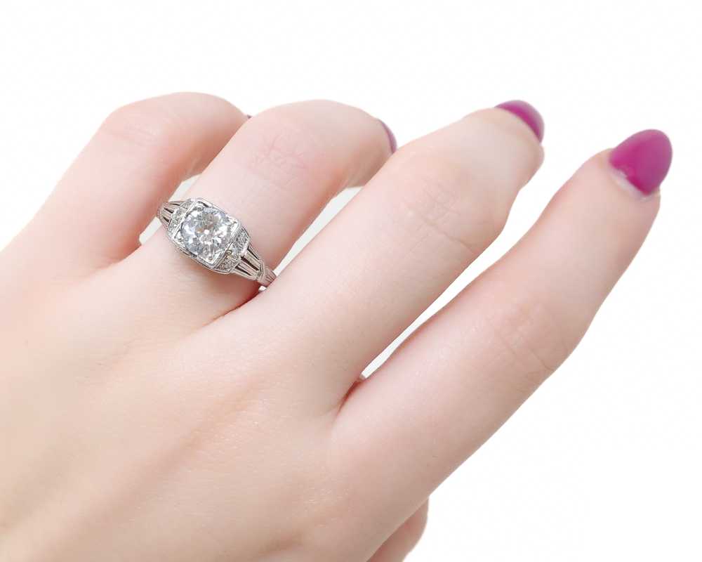 Art Deco Diamond Engagement Ring - image 4