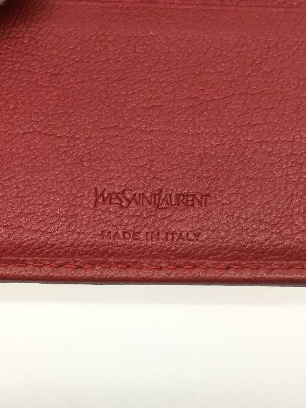 Yves Saint Laurent Bifold Wallet Leather Red Plai… - image 3