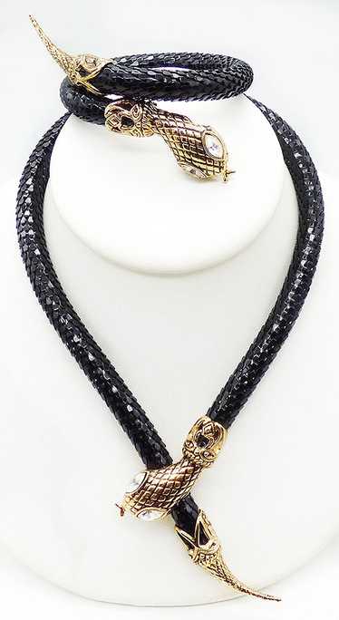 DL Auld Black Snake Bracelet Necklace Demi