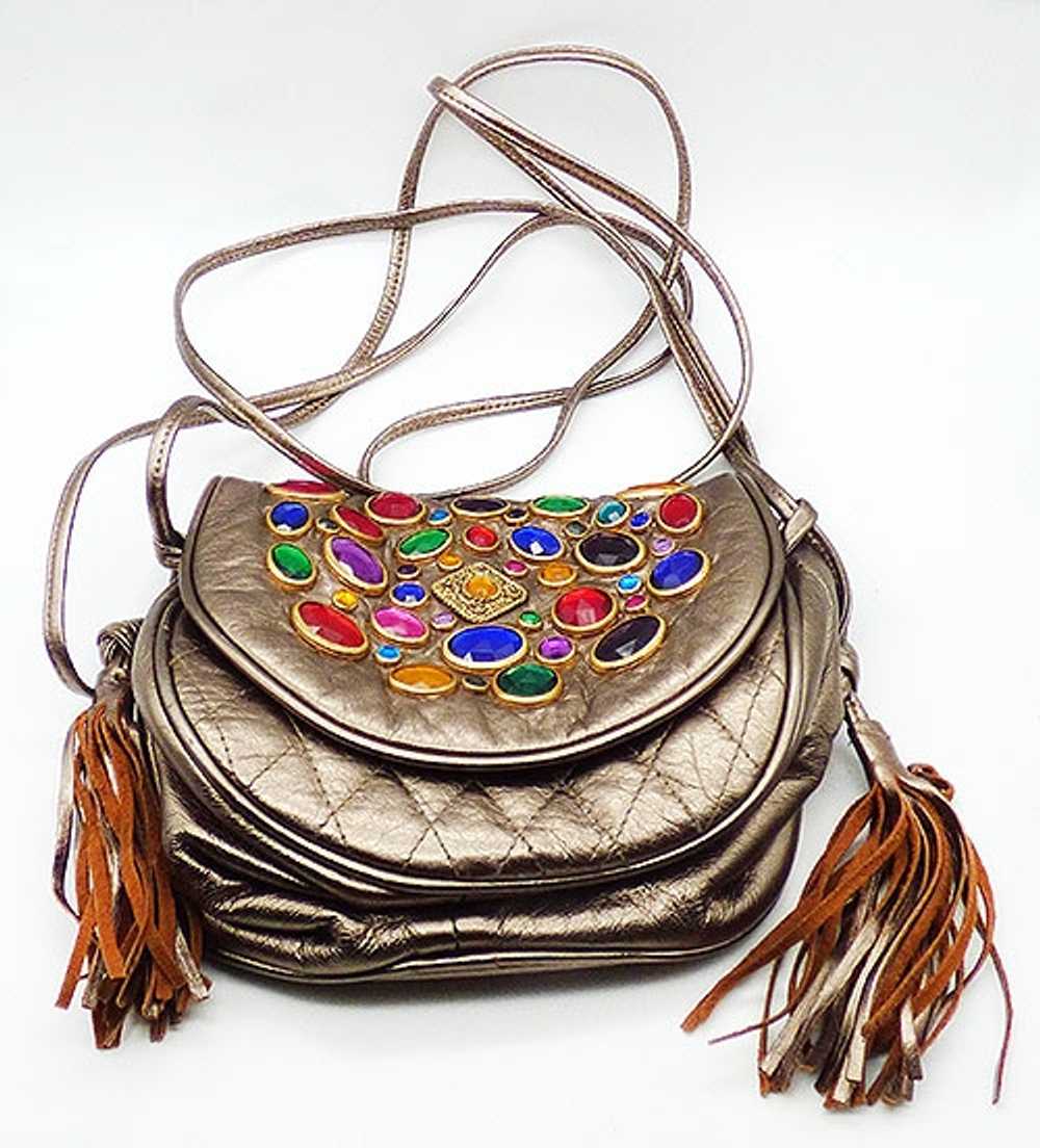 Viva of California Jeweled Metallic Leather Purse - image 2