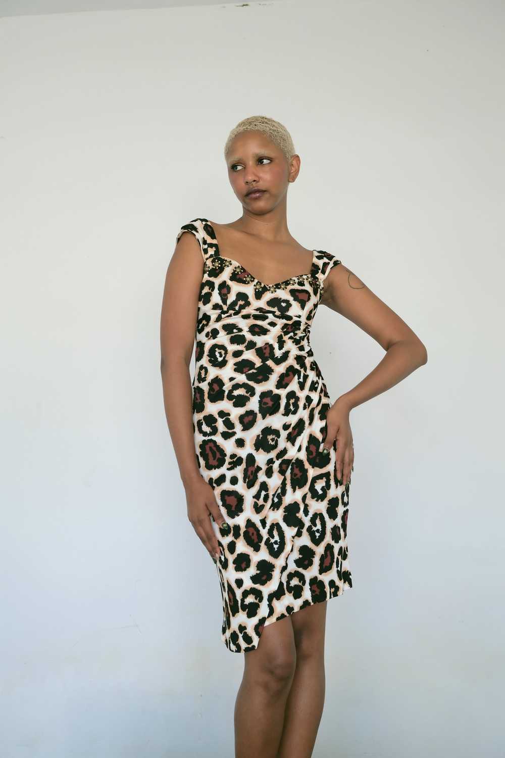 Vintage Blumarine Cruise Leopard Print Knit Dress… - image 2