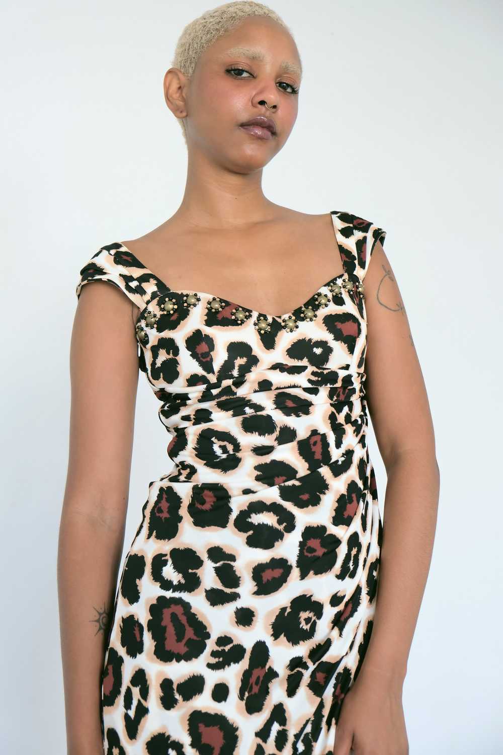 Vintage Blumarine Cruise Leopard Print Knit Dress… - image 3