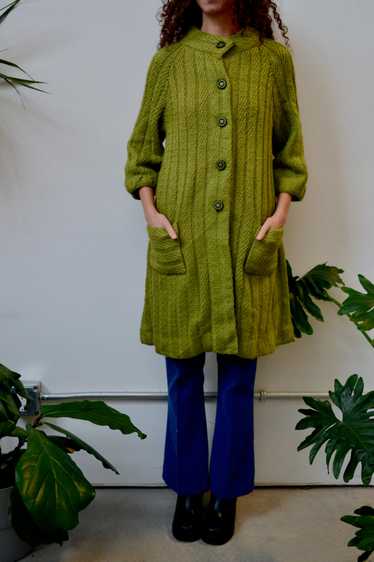 Green Apple Cable Knit Coat