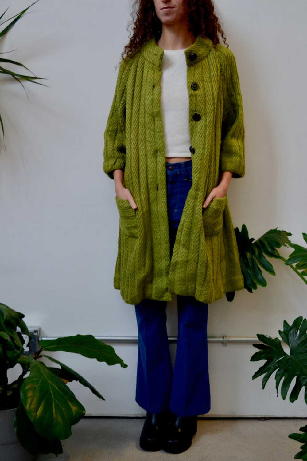 Green Apple Cable Knit Coat - image 2