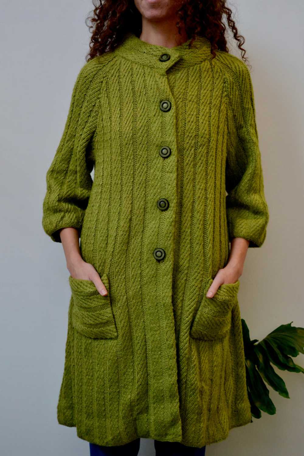 Green Apple Cable Knit Coat - image 3