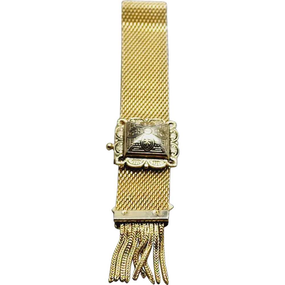 Vintage Signed Marino Mesh Tassel Bracelet (A1378) - image 1