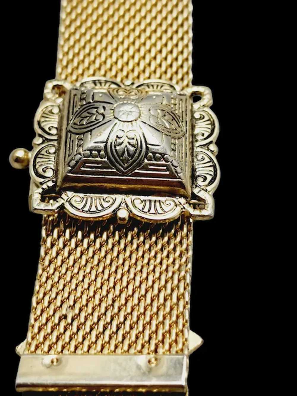 Vintage Signed Marino Mesh Tassel Bracelet (A1378) - image 2