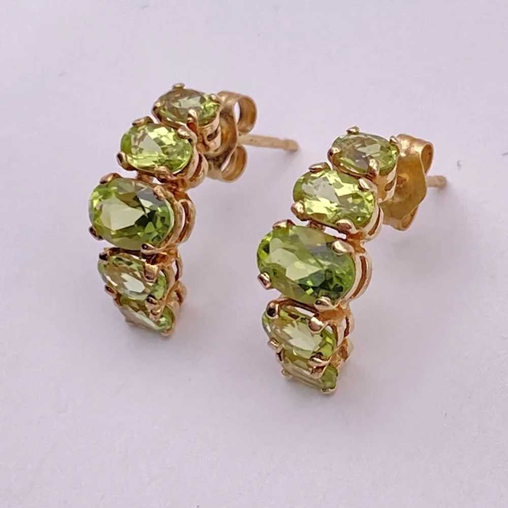 Peridot Drop Earrings 3.30 Carats TW 10 & 14K Gold - image 2