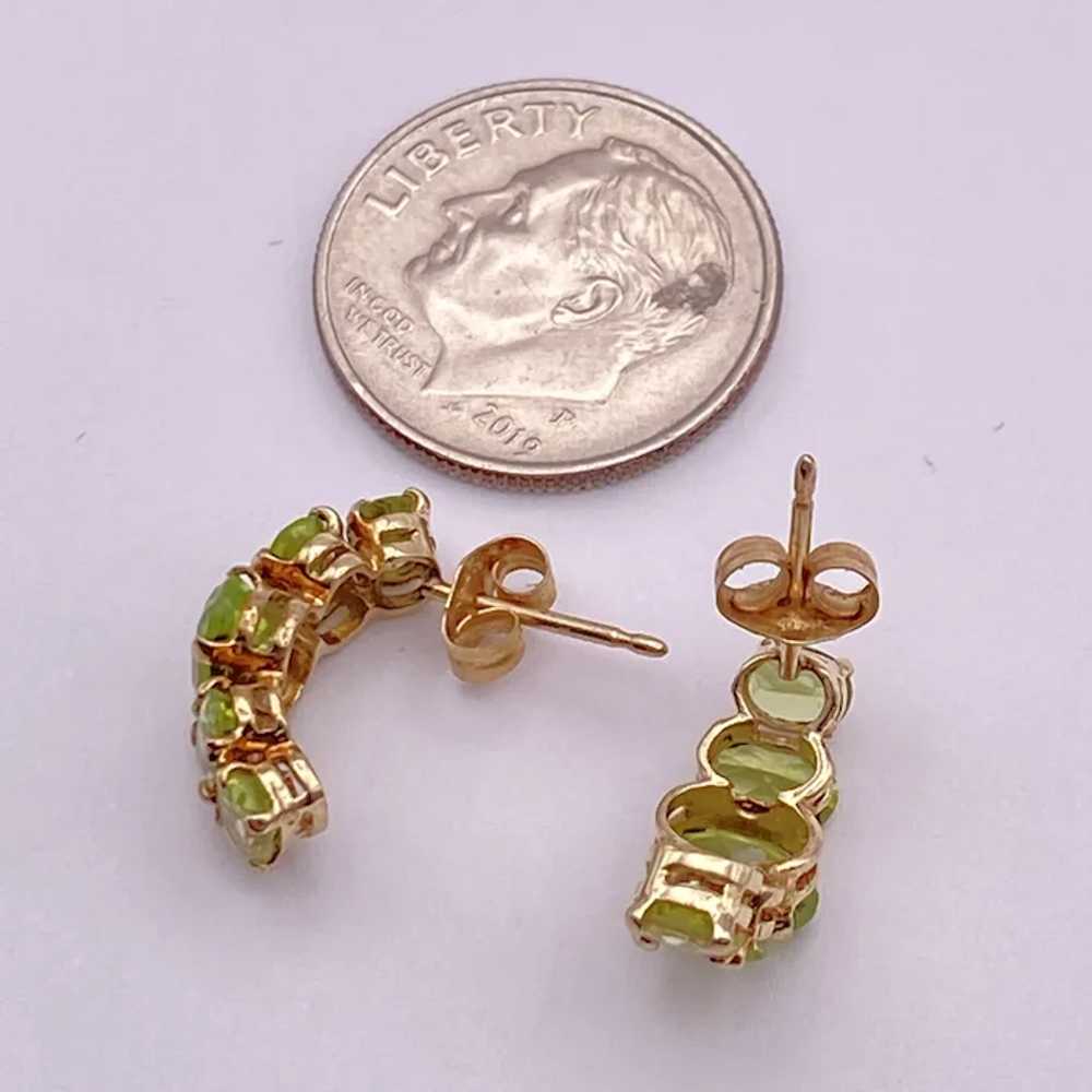 Peridot Drop Earrings 3.30 Carats TW 10 & 14K Gold - image 3