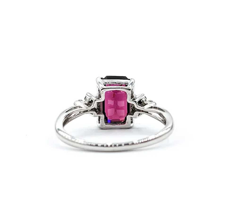 3.32ct Raspberry Garnet & Diamond Ring In White G… - image 11