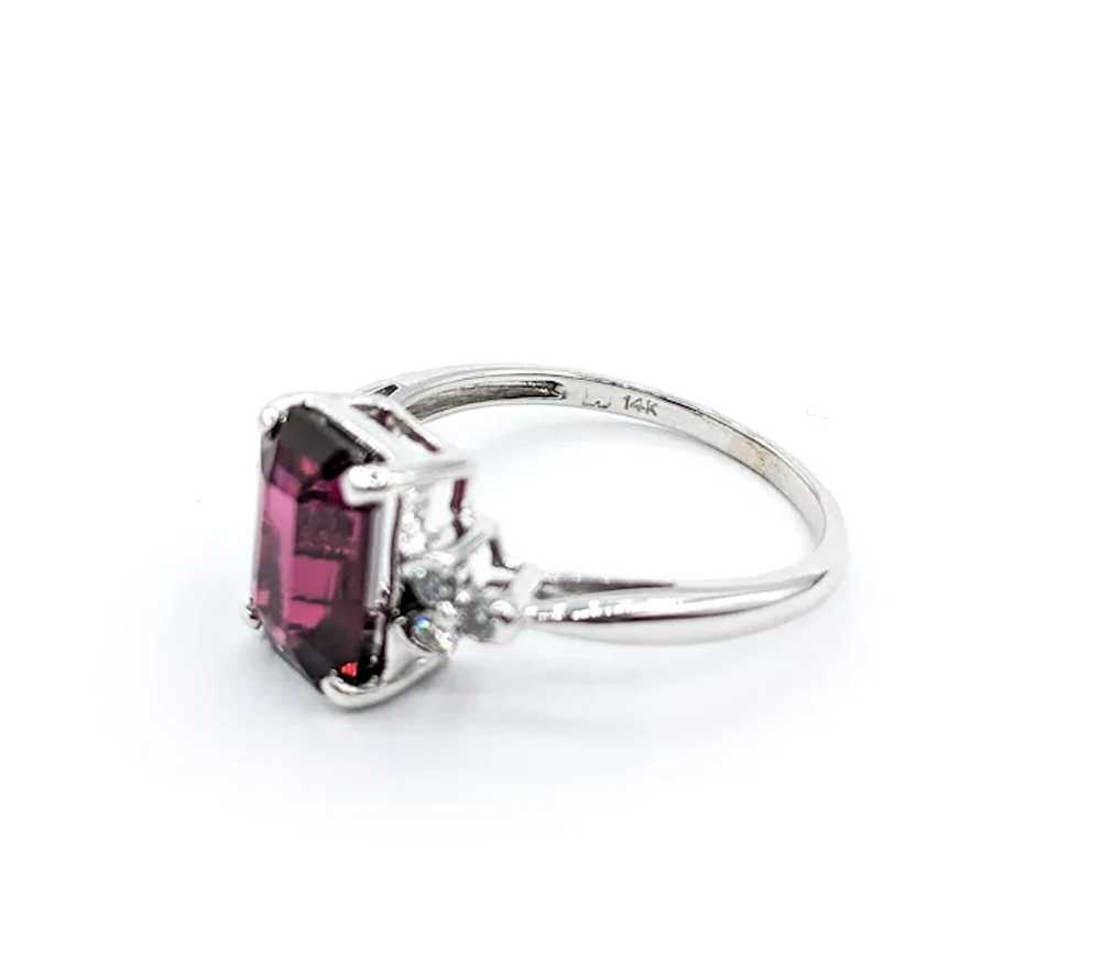 3.32ct Raspberry Garnet & Diamond Ring In White G… - image 12