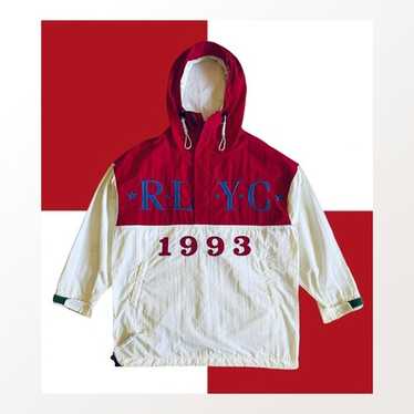 ジャケット・アウター 90s vtg Ralph cotton check anorak P VINTAGE POLO SPORT BY RALPH LAUREN STRIPED COTTON FULL ZIP