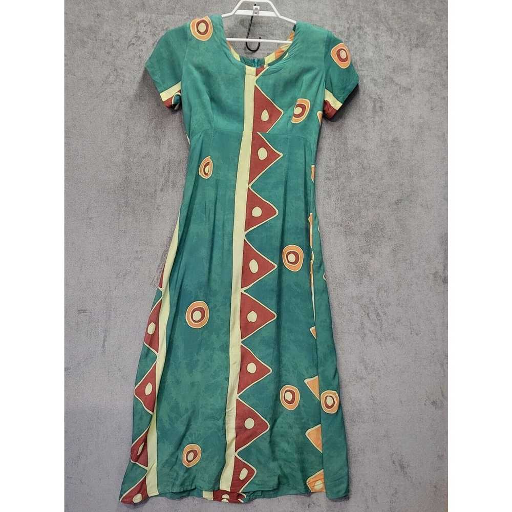 Vintage Tropical Tantrum Fit Flare Maxi Dress Wom… - image 1
