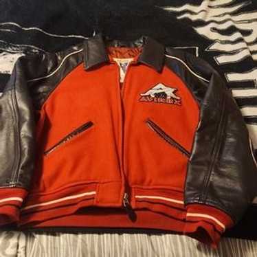 【90s・ヴィンテージ】AVIREX VARSITY レザージャケット　オレンジ 90s・ヴィンテージ】AVIREX VARSITY レザージャケットオレンジ