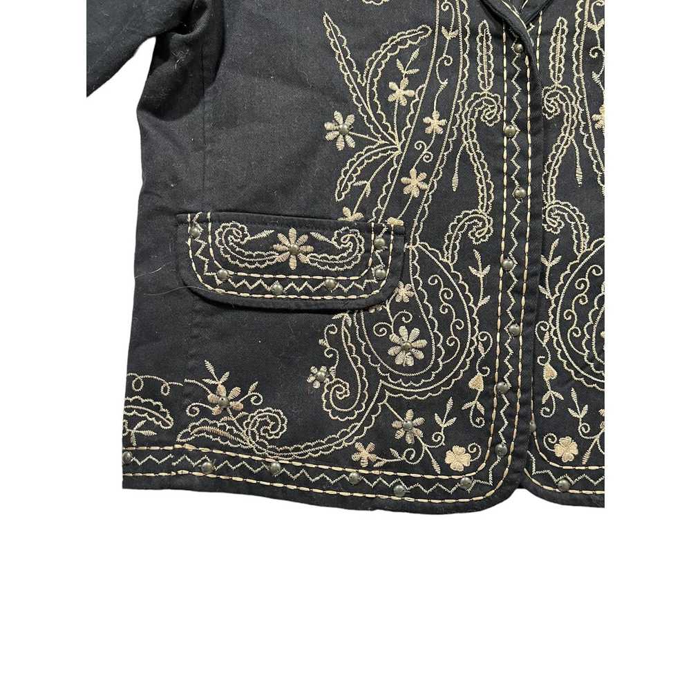 Unbrnd New Direction Embroidered Black Jacket Flo… - image 3
