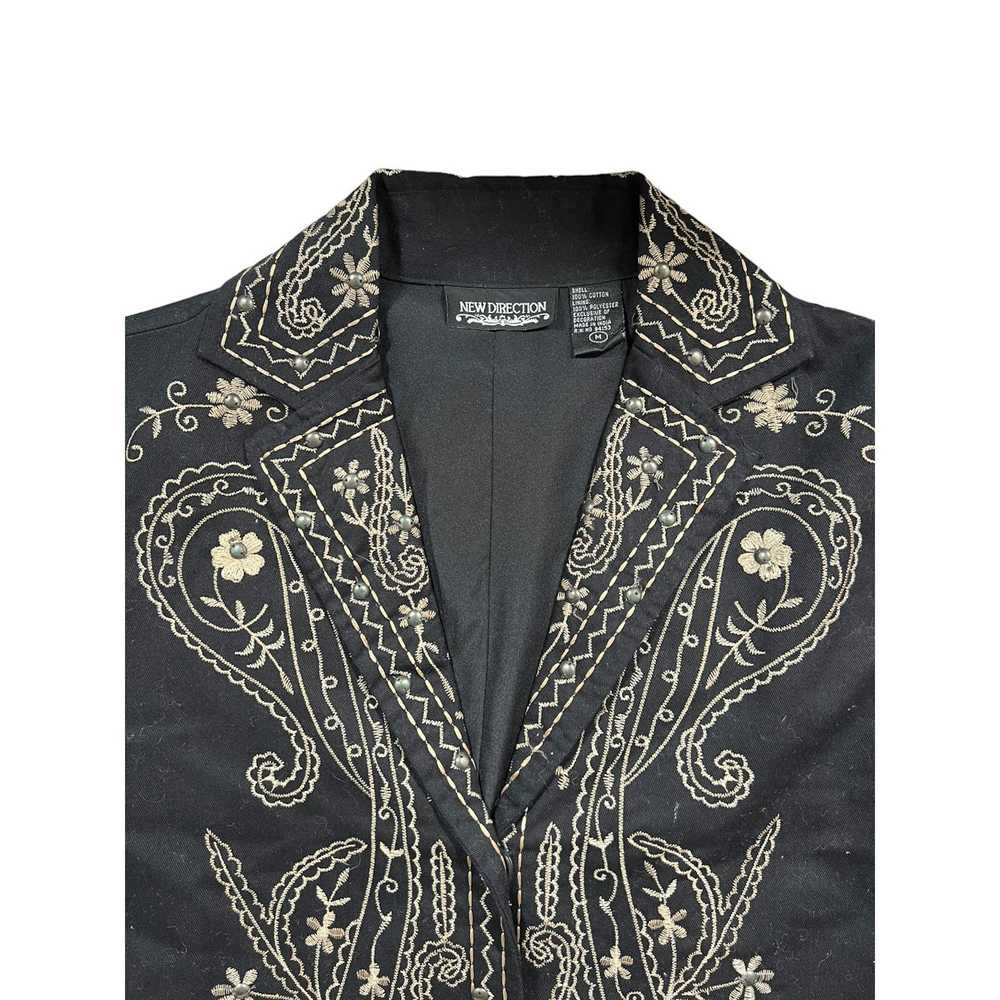 Unbrnd New Direction Embroidered Black Jacket Flo… - image 4