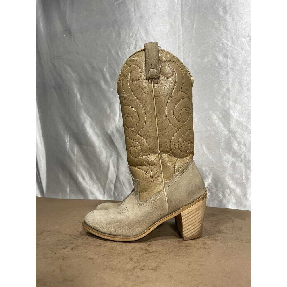 Acme Clothing Acme Tan Suede Leather Cowgirl Boot… - image 1