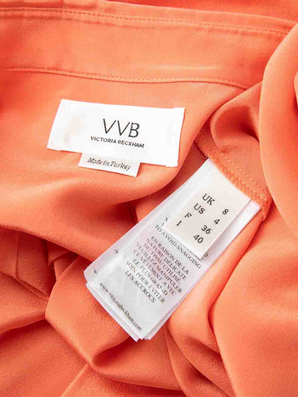 Victoria Beckham VVB Coral Silk Button Down Shirt - image 5