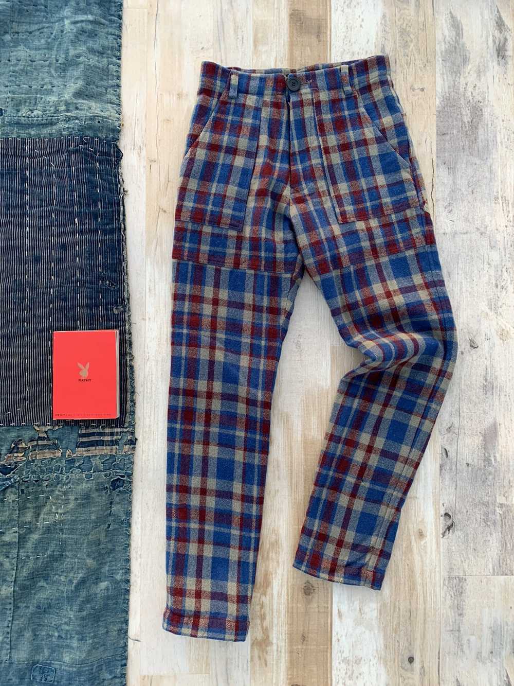 Undercover AW96 Wire Wool Plaid Pants - image 1