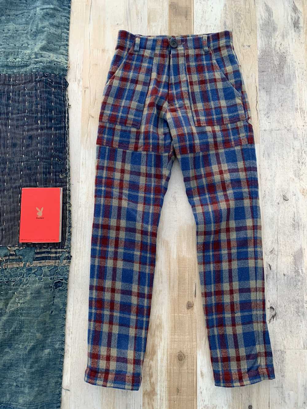 Undercover AW96 Wire Wool Plaid Pants - image 2