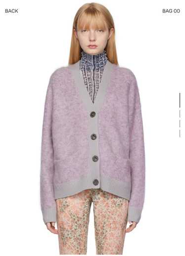 Acne Studios Cropped Open-knit Mohair-blend Sweater in Pink