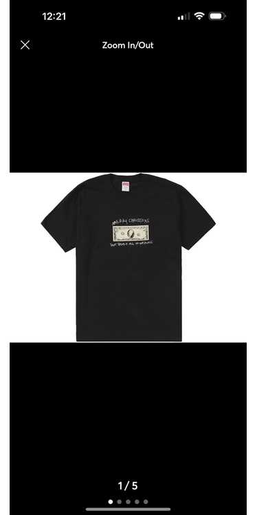 人気得価Supreme Spend It Tee Black L Tシャツ/カットソー(半袖/袖なし)