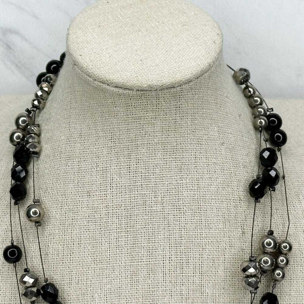 Chicos Chico's Black and Silver Tone Beaded Tripl… - image 10