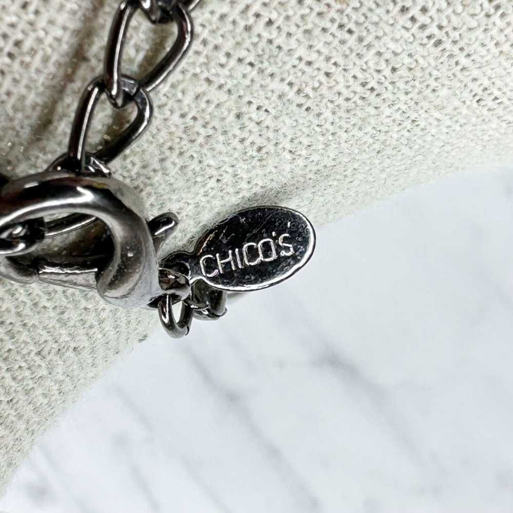 Chicos Chico's Black and Silver Tone Beaded Tripl… - image 12