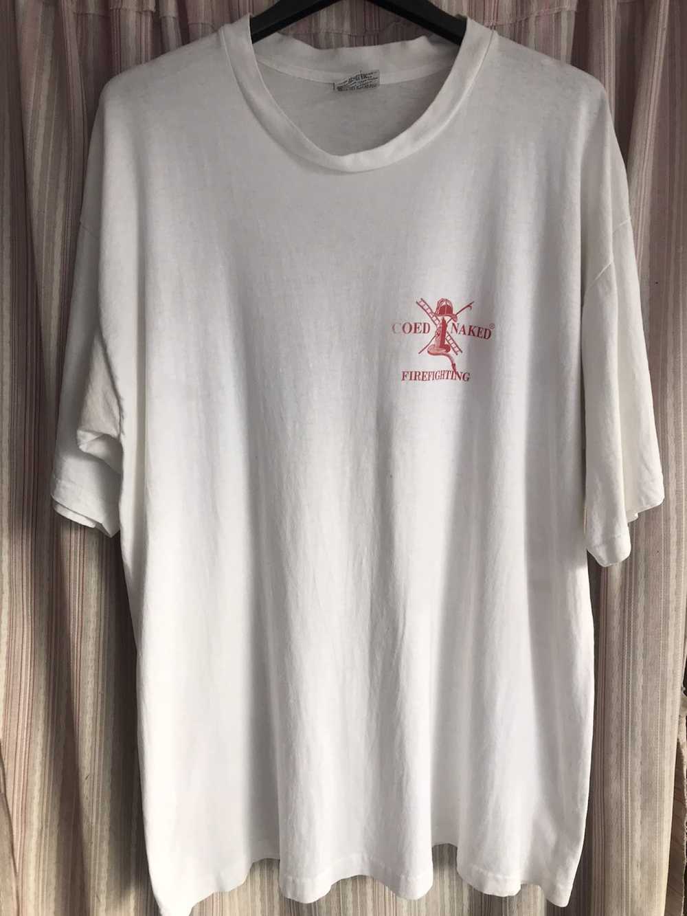 Vintage Vintage Coed Naked Firefighting t-shirt - image 1